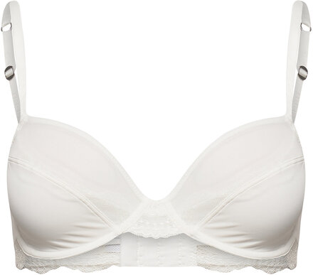 Unpadded Underwire Bra With Lace Lingerie Bras & Tops Wired Bras Hvit Esprit Bodywear Women*Betinget Tilbud