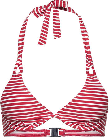 Recycled: Unpadded Halterneck Top Swimwear Bikinis Bikini Tops Wired Bikinitops Red Esprit Bodywear Women