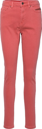 Stretch Trousers With Zip Detail Slim Jeans Rosa Esprit Casual*Betinget Tilbud