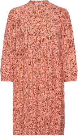 Woven Midi Dress With All-Over Pattern Kort Kjole Orange Esprit Casual