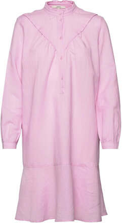 Dress In Blended Linen Dresses Shirt Dresses Rosa Esprit Casual*Betinget Tilbud