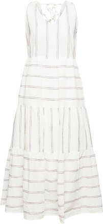 Midi Dress With Appliquéd Stripes Dresses Summer Dresses Hvit Esprit Casual*Betinget Tilbud