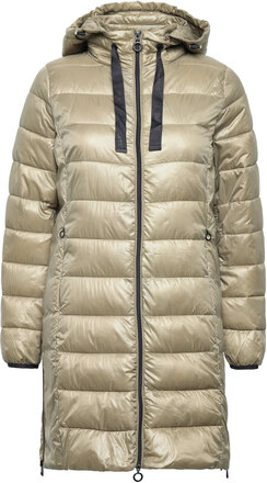 Quilted Coat With Detachable Drawstring Hood Fodrad Rock Beige Esprit Casual