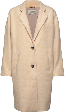 Wool Blend Coat Outerwear Coats Winter Coats Beige Esprit Casual