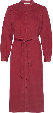 Corduroy Midi Dress Knælang Kjole Red Esprit Casual