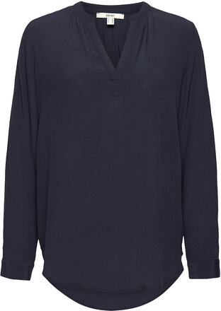 Blouse Made Of Lenzing™ Ecovero™ Viscose Tops Blouses Long-sleeved Blue Esprit Casual
