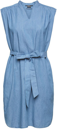 Denim-Effect Dress Dresses Shirt Dresses Blå Esprit Collection*Betinget Tilbud
