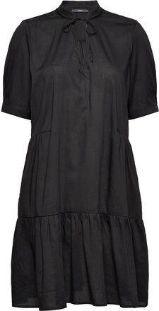 Flounced Dress With Lenzing™ Ecovero™ Knelang Kjole Svart Esprit Collection*Betinget Tilbud