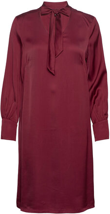 Satin Dress Made Of Lenzing™ Ecovero™ Knelang Kjole Rød Esprit Collection*Betinget Tilbud