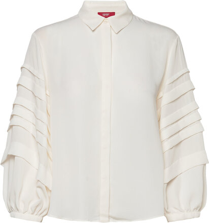 Women Blouses Woven Long Sleeve Tops Blouses Long-sleeved White Esprit Collection