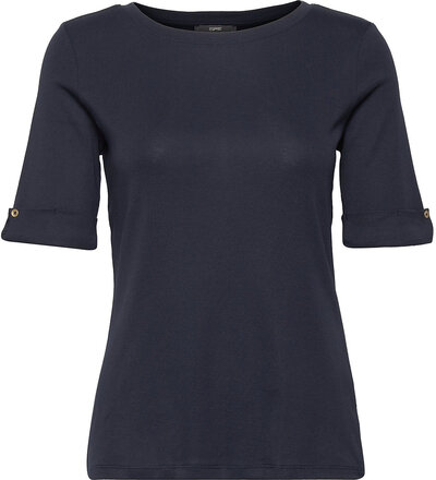T-Shirts T-shirts & Tops Short-sleeved Marineblå Esprit Collection*Betinget Tilbud