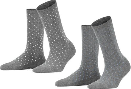 Fine Dot So 2P Lingerie Socks Regular Socks Grå Esprit Socks*Betinget Tilbud