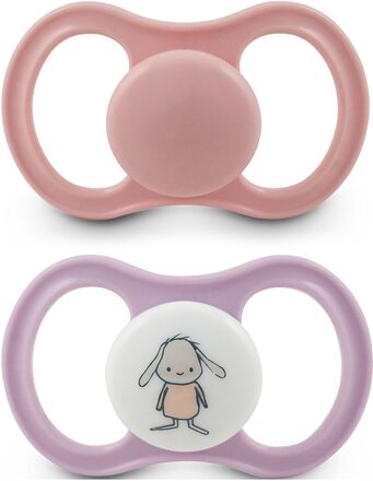 Pacifier Happy Natural Rubber 2-Pack, +4 Month Pink Baby & Maternity Pacifiers & Accessories Pacifiers Multi/mønstret Esska*Betinget Tilbud