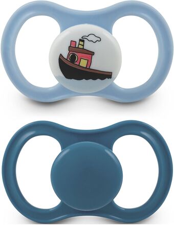 Pacifier Happy Silic 2-Pack, + 4 Month Blue Baby & Maternity Pacifiers & Accessories Pacifiers Multi/patterned Esska