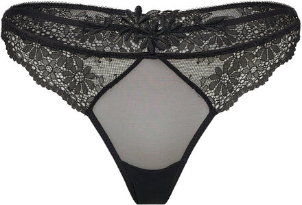Secrete Lace Thong Stringtrosa Underkläder Black Etam