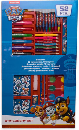 Paw Patrol 52 Pcs. Art Case Toys Creativity Drawing & Crafts Drawing Stati Ry Blue Paw Patrol