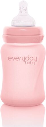 Glass Baby Bottle Healthy + Rose Pink 150Ml Baby & Maternity Baby Feeding Baby Bottles & Accessories Baby Bottles Pink Everyday Baby