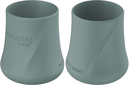 Silic Baby Cup 2-Pack Harmony Green Home Meal Time Cups & Mugs Cups Grey Everyday Baby
