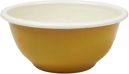 Enamel Bowl - Ochre - 2 Pcs Home Meal Time Plates & Bowls Bowls Yellow Fabelab