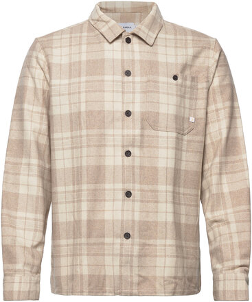 Marks Ls Check Overshirts Beige Farah*Betinget Tilbud