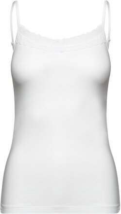 Basic Lace Caraco T-shirts & Tops Sleeveless Hvit Femilet*Betinget Tilbud