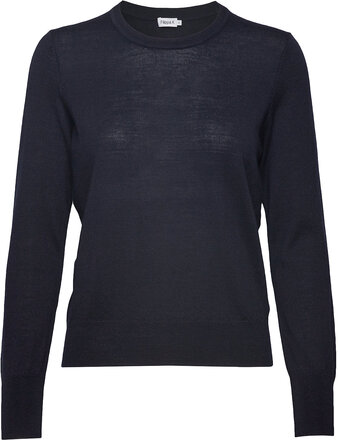 Merino R-Neck Sweater Pullover Blå Filippa K*Betinget Tilbud