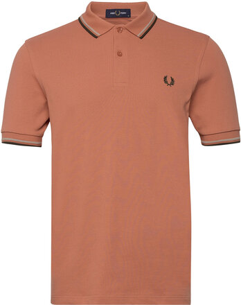 Twin Tipped Fp Shirt Tops Polos Short-sleeved Brown Fred Perry