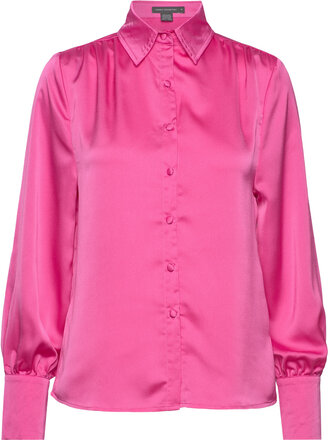 Satin Tops Shirts Long-sleeved Pink French Connection