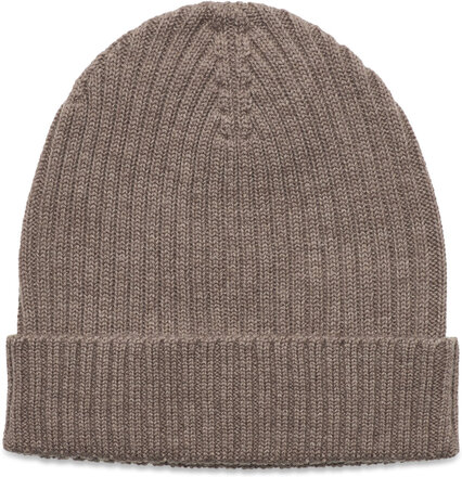 Rib Beanie Accessories Headwear Hats Winter Hats Beige FUB*Betinget Tilbud