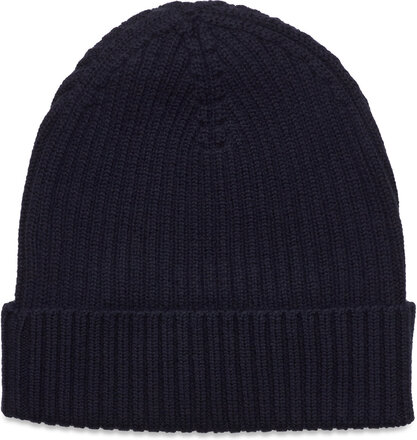 Rib Beanie Accessories Headwear Hats Winter Hats Marineblå FUB*Betinget Tilbud