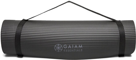 Gaiam Essentials Fitness Mat Black 10Mm Sport Sports Equipment Yoga Equipment Yoga Mats And Accessories Black Gaiam