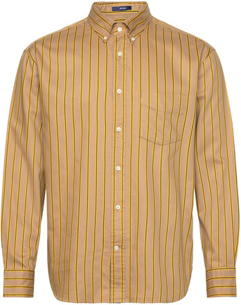 D1. Rel Dobby Stripe Shirt Tops Shirts Casual Yellow GANT