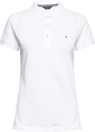 Solid Ss Pique Tops T-shirts & Tops Polos White GANT