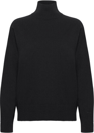 Superfine Lambswool Stand Collar Pullover Svart GANT*Betinget Tilbud