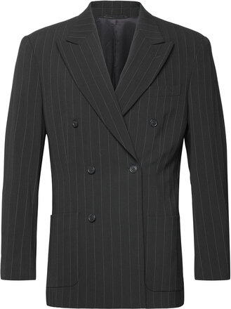 Relaxed Db Pinstripe Suit Blazer Suits & Blazers Blazers Double Breasted Blazers Navy GANT