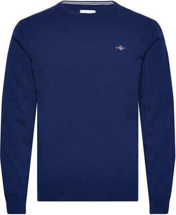 Superfine Lambswool C-Neck Tops Knitwear Round Necks Blue GANT