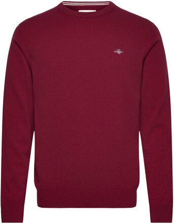 Superfine Lambswool C-Neck Tops Knitwear Round Necks Burgundy GANT