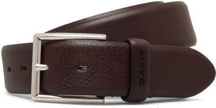 Classic Leather Belt Accessories Belts Classic Belts Brun GANT*Betinget Tilbud