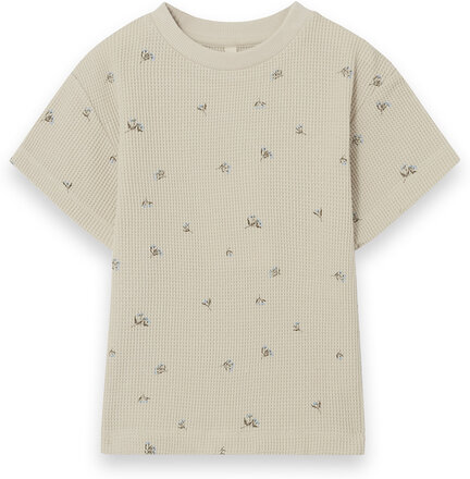 T-Shirt Waffle Tops T-Kortærmet Skjorte Beige Garbo&Friends