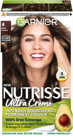 Garnier Nutrisse Ultra Crème 4.0 Dark Brown Beauty Women Hair Care Color Treatments Nude Garnier