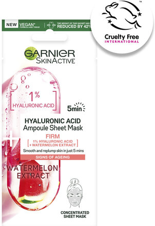 Ampoule Sheet Mask Hyaluronic Acid + Watermelon Beauty WOMEN Skin Care Face Face Masks Sheet Mask Nude Garnier*Betinget Tilbud