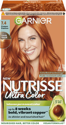 Garnier, Nutrisse, Ultra Color, 7.40 Intens Kobber Beauty Women Hair Care Color Treatments Nude Garnier