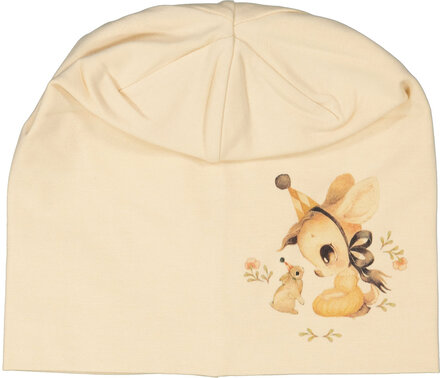 Geggamoja X Mrs Mighetto Bamboo Beanie Accessories Headwear Hats Baby Hats Beige Geggamoja*Betinget Tilbud