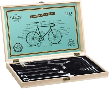 Bicycle Tool Kit In Wooden Box Home Decoration Office Material Tool Boxes Brown Gentlemen's Hardware