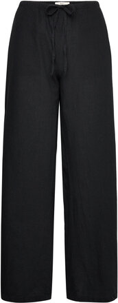 Linen Blend Trousers Bottoms Trousers Linen Trousers Black Gina Tricot