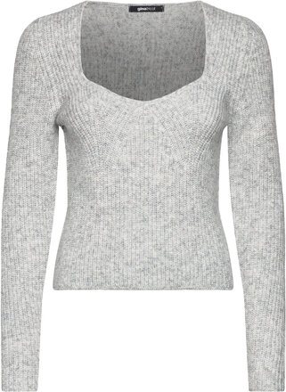 Knitted Top Tops Knitwear Jumpers Grey Gina Tricot