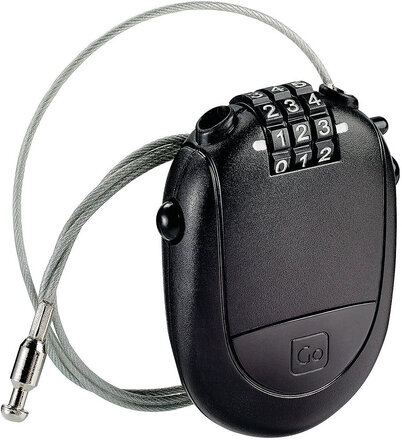 Retractable Cable Padlock Bags Travel Accessories Black Go Travel