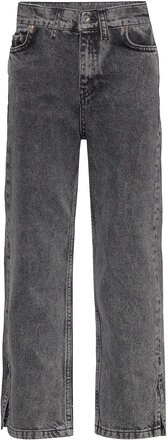 Ritt Slit Dark Grey Jeans Regular Jeans Grå Grunt*Betinget Tilbud