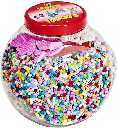 Hama Midi Beads 15000 Pcs. Mix In Tub Toys Creativity Drawing & Crafts Craft Pearls Multi/mønstret Hama*Betinget Tilbud