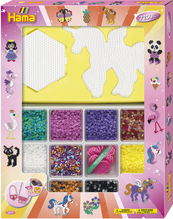 Hama Midi Giant Open Gift Box Pink 7200 Pcs Toys Creativity Drawing & Crafts Craft Pearls Multi/mønstret Hama*Betinget Tilbud